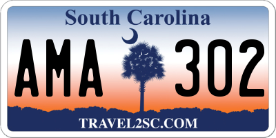 SC license plate AMA302