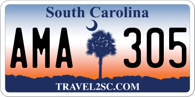 SC license plate AMA305