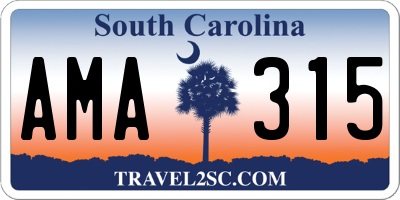 SC license plate AMA315