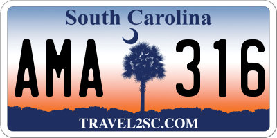 SC license plate AMA316