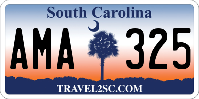 SC license plate AMA325