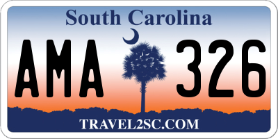 SC license plate AMA326