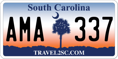 SC license plate AMA337