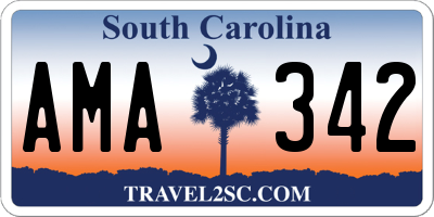 SC license plate AMA342