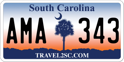 SC license plate AMA343