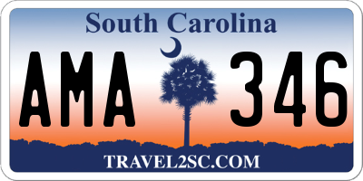 SC license plate AMA346