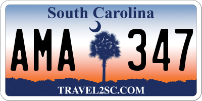 SC license plate AMA347