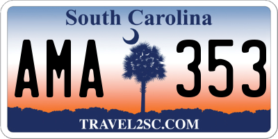 SC license plate AMA353