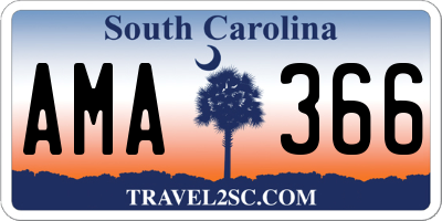 SC license plate AMA366