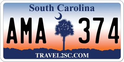 SC license plate AMA374