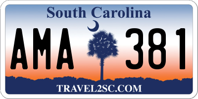 SC license plate AMA381