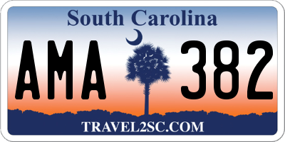 SC license plate AMA382