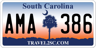 SC license plate AMA386