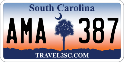 SC license plate AMA387