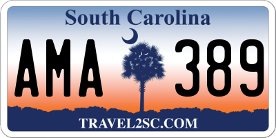 SC license plate AMA389