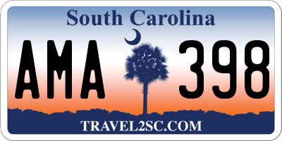 SC license plate AMA398