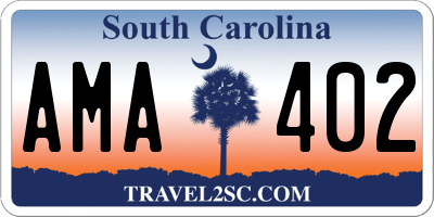 SC license plate AMA402
