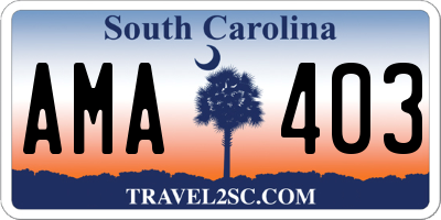SC license plate AMA403