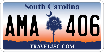 SC license plate AMA406