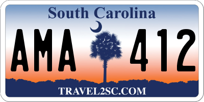SC license plate AMA412