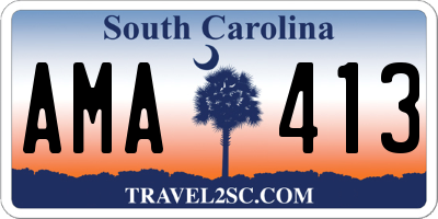SC license plate AMA413