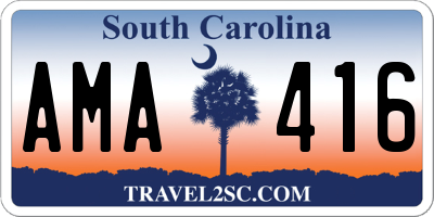 SC license plate AMA416