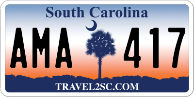 SC license plate AMA417