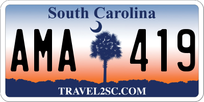 SC license plate AMA419