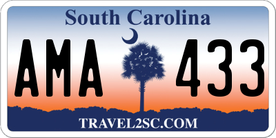 SC license plate AMA433
