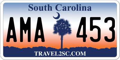 SC license plate AMA453