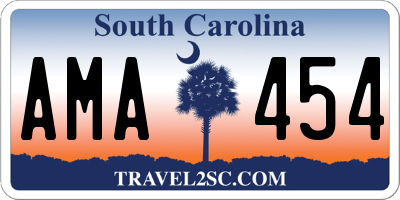 SC license plate AMA454