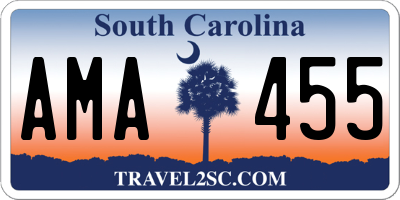 SC license plate AMA455