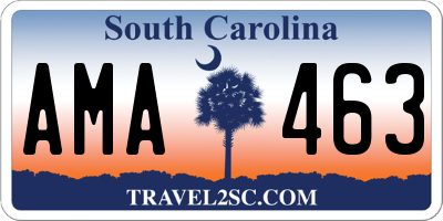 SC license plate AMA463