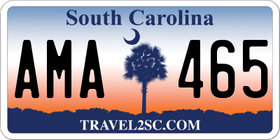 SC license plate AMA465