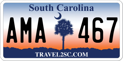 SC license plate AMA467