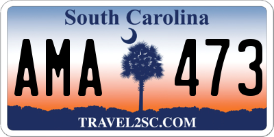 SC license plate AMA473