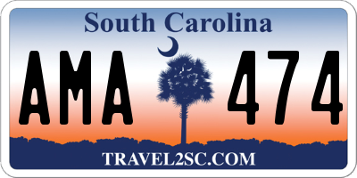 SC license plate AMA474