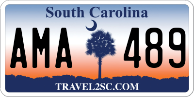 SC license plate AMA489