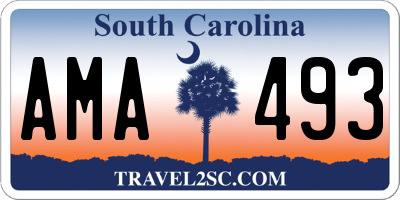 SC license plate AMA493