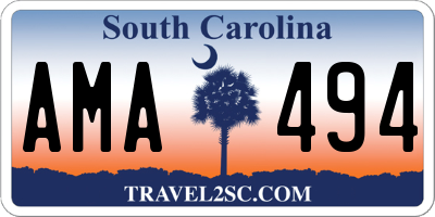 SC license plate AMA494