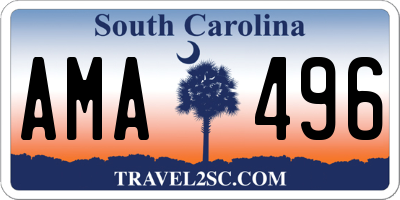 SC license plate AMA496
