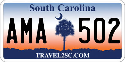 SC license plate AMA502