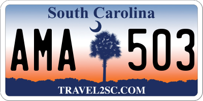 SC license plate AMA503