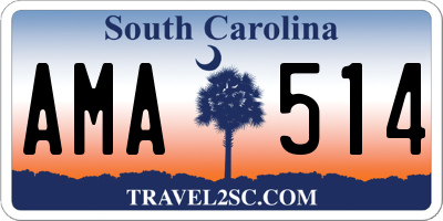 SC license plate AMA514