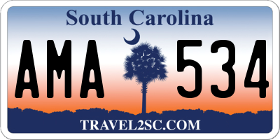 SC license plate AMA534