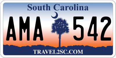 SC license plate AMA542
