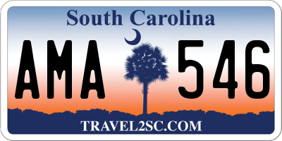SC license plate AMA546
