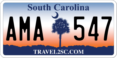 SC license plate AMA547