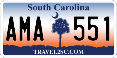 SC license plate AMA551