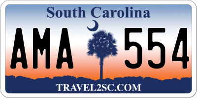 SC license plate AMA554